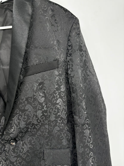 Men’s Black Subtle Pattern Blazer – Size L