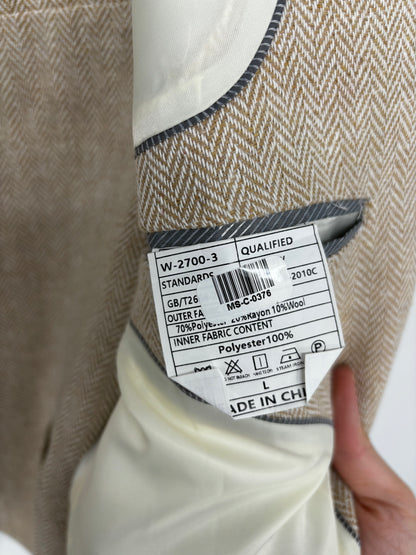 Men’s Light Brown Suit Set with Blazer & Pants – Size L