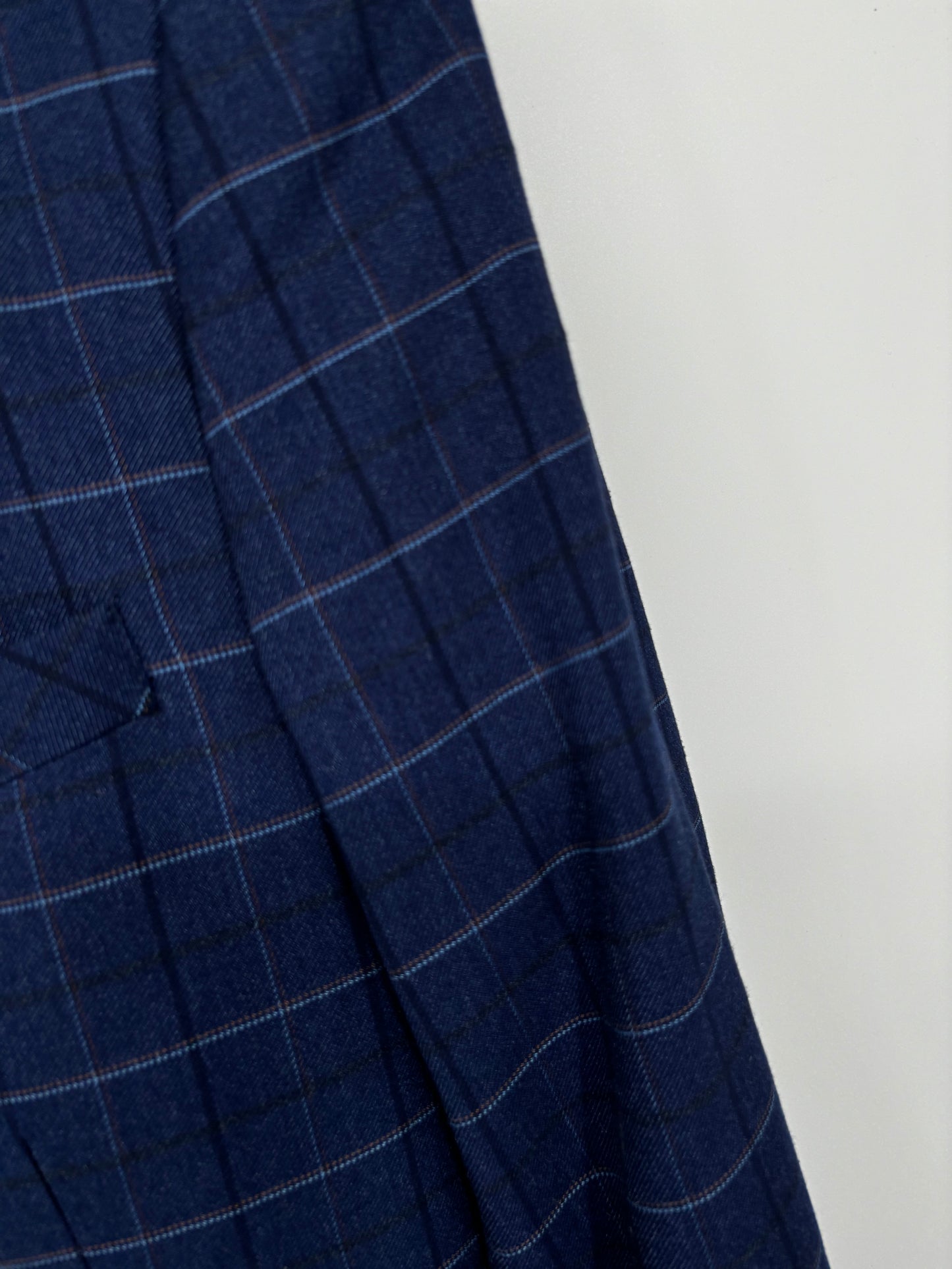 Men’s Blue Plaid Suit Set – Blazer & Pants, US Size 40