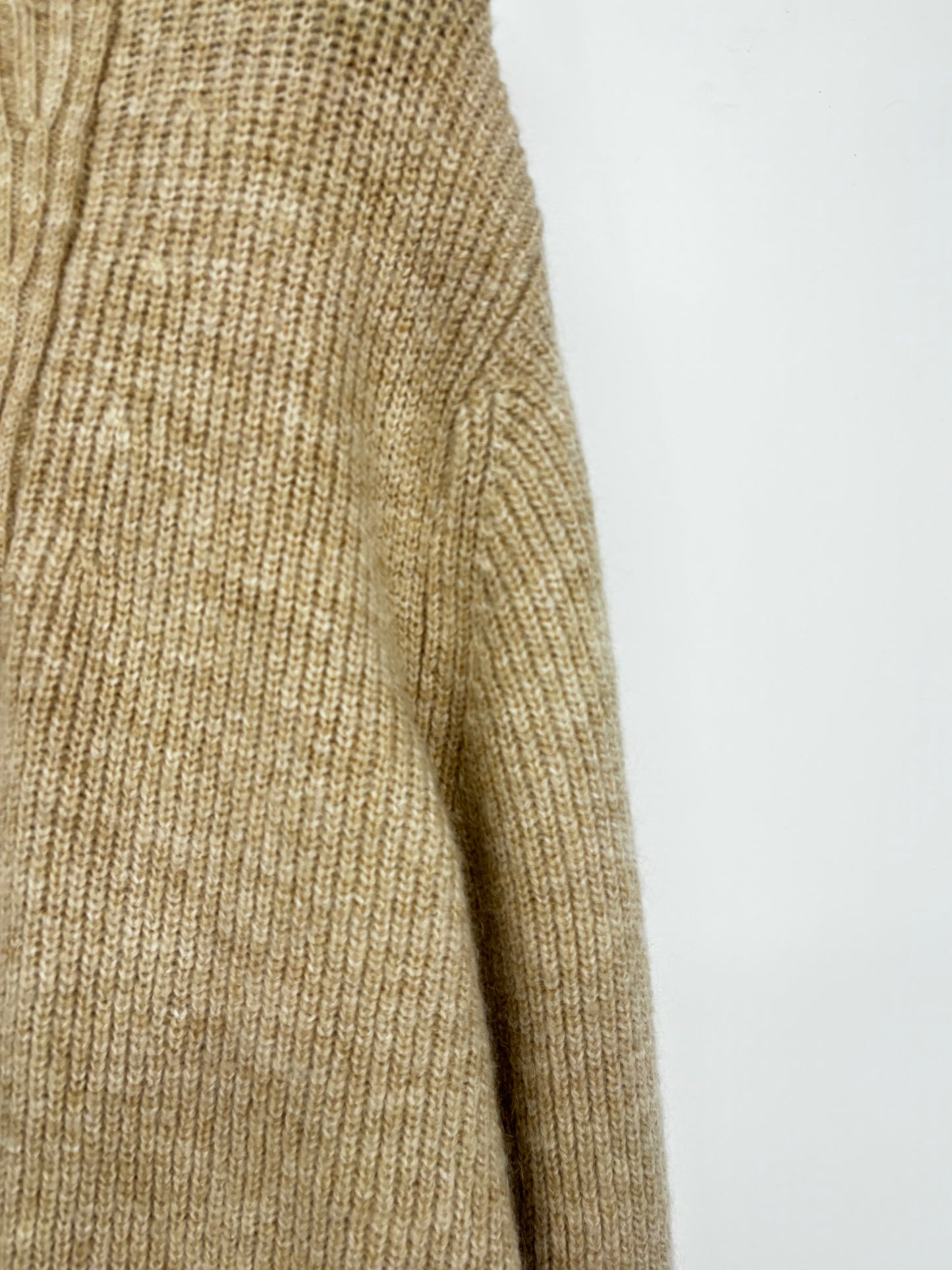 Men’s Light Brown Zip-Up Sweater – Size L