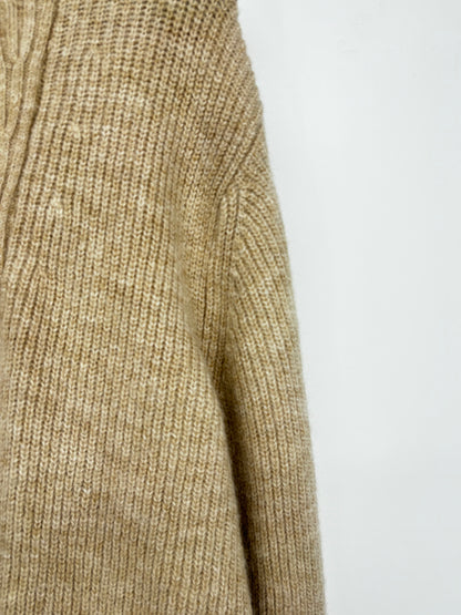 Men’s Light Brown Zip-Up Sweater – Size L