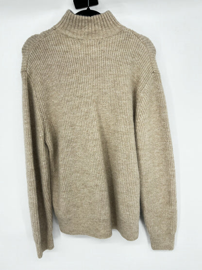 Men’s Light Brown Zip-Up Sweater – Size L