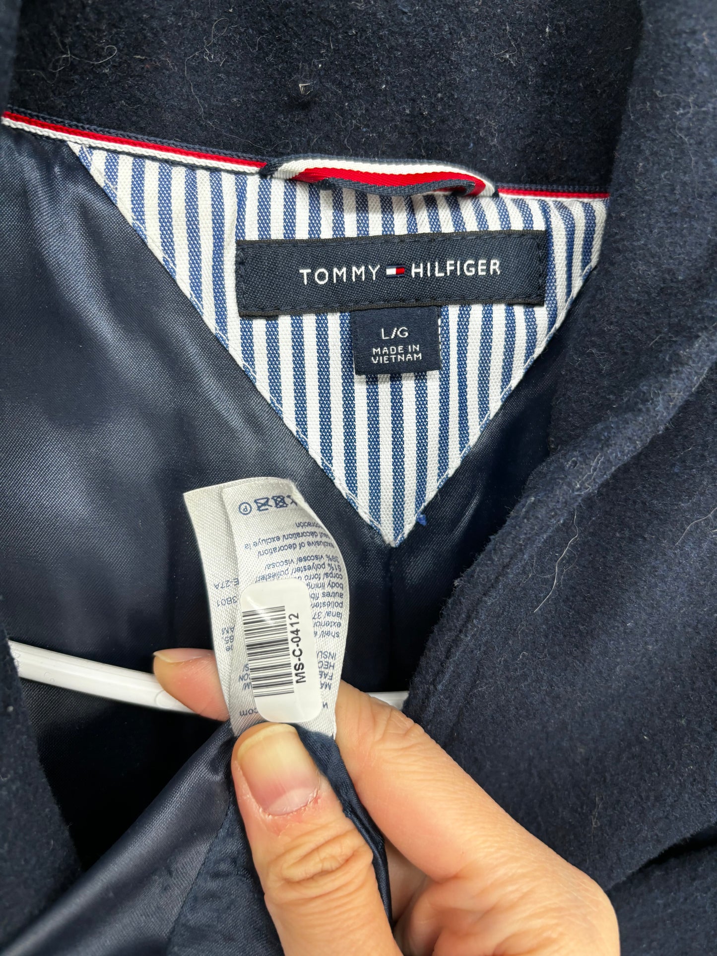 Men’s Blue Long Overcoat – Size L