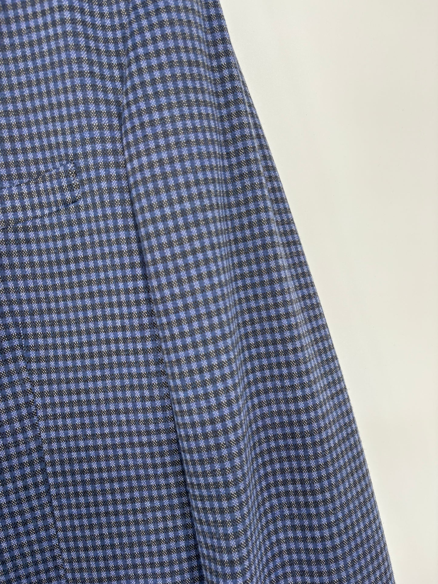 Men’s Blue Small Plaid Suit Jacket – Size XL