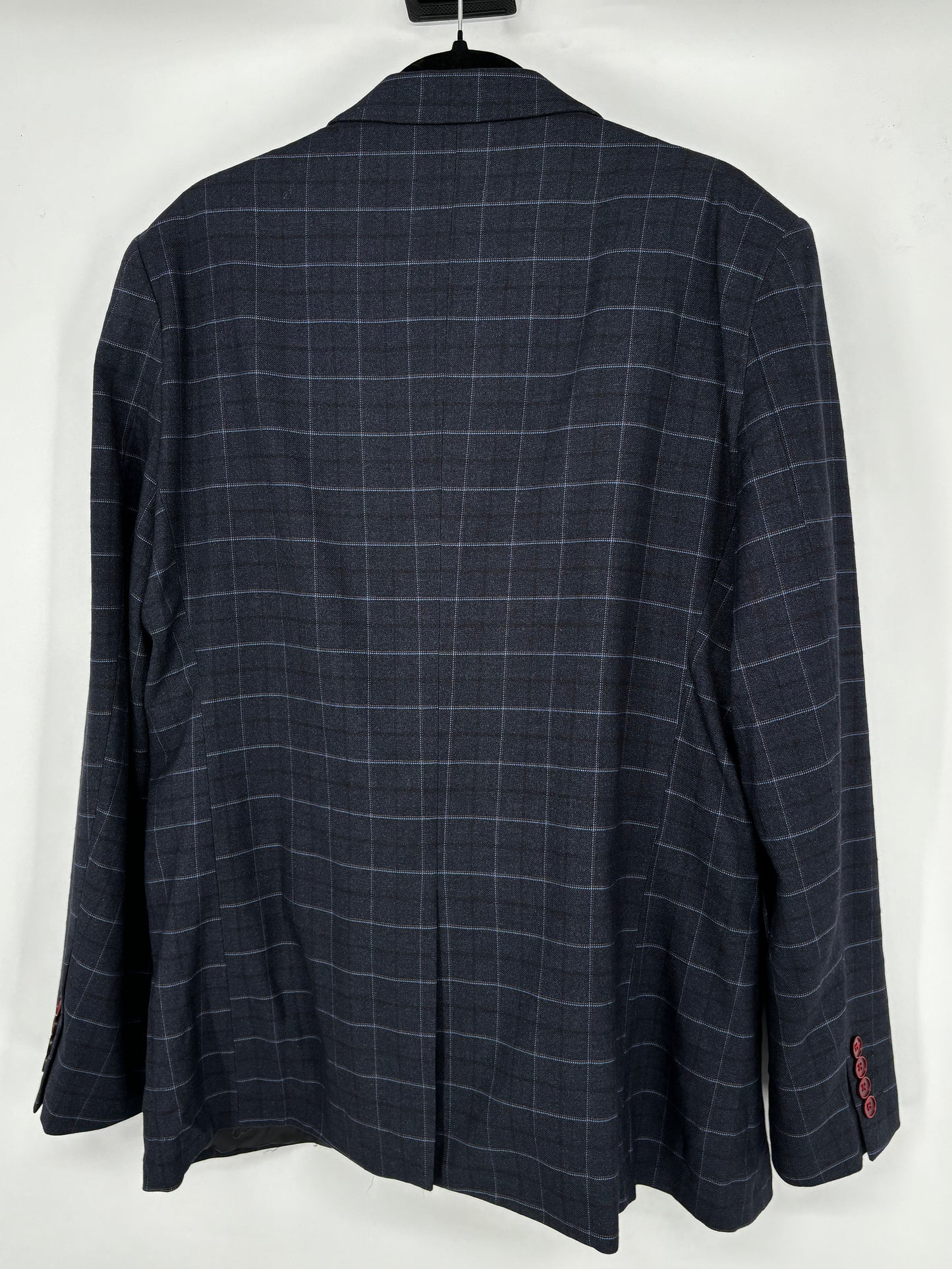 Men’s Navy Checkered Two-Piece Suit – Size 42