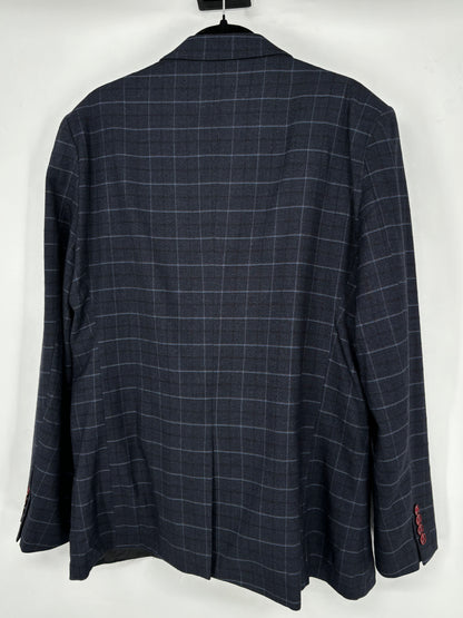 Men’s Navy Checkered Two-Piece Suit – Size 42