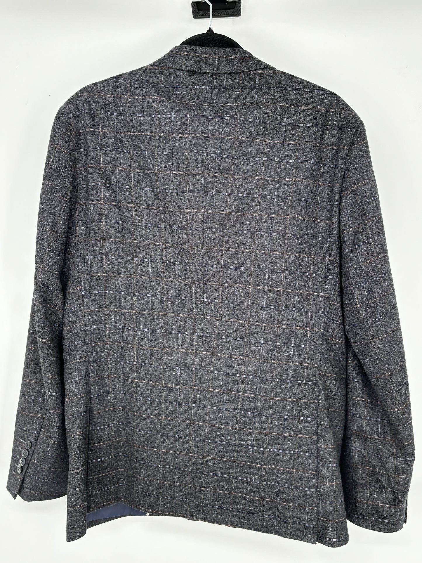 Men’s Dark Gray Plaid Blazer – Size M