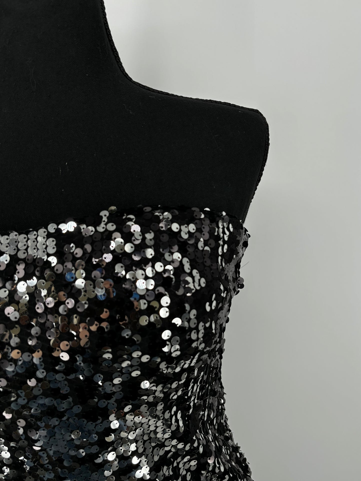 Women’s Silver Sequin Strapless Dress – Size S