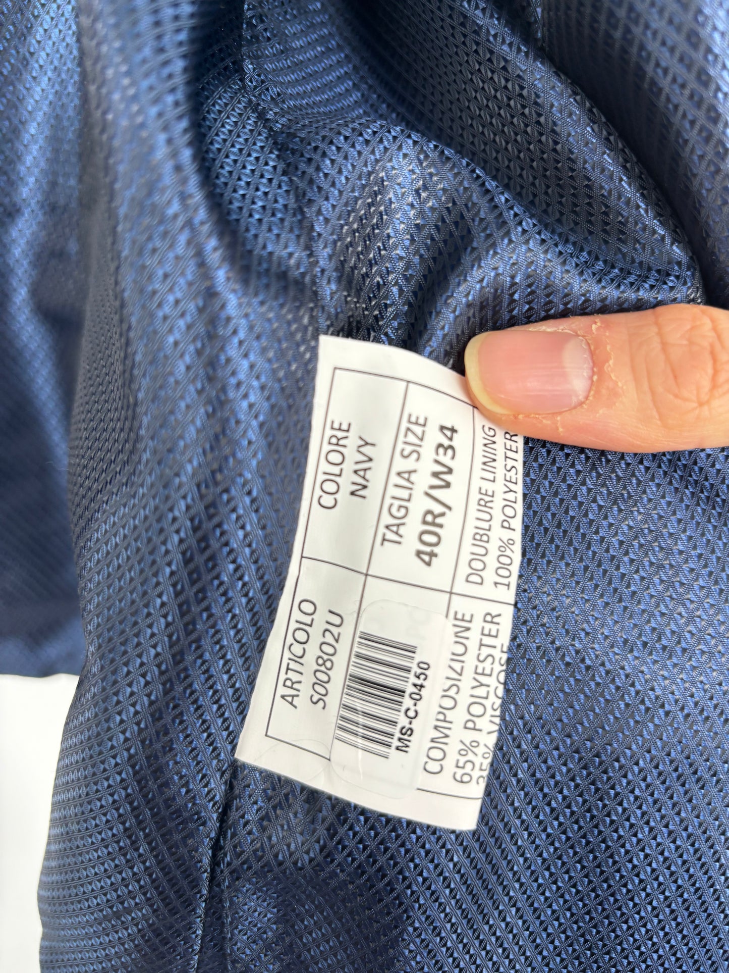 Men’s Navy Blue Suit Vest – Size 40R / W34