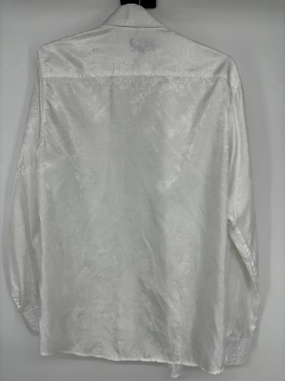 Men’s White Embroidered Shirt – Size M