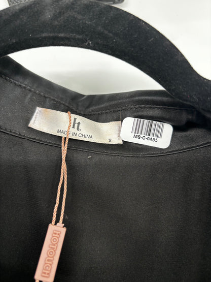 Women’s Black Short Sleeve Button-Up Shirt – Size S