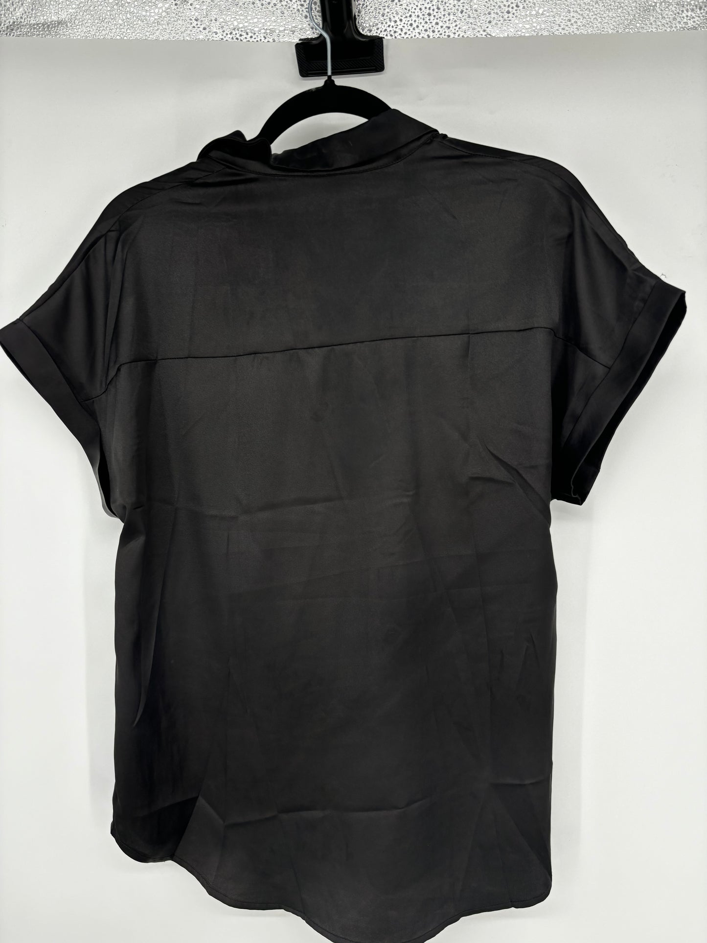 Women’s Black Short Sleeve Button-Up Shirt – Size S