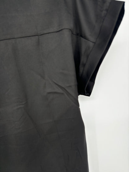 Women’s Black Short Sleeve Button-Up Shirt – Size S