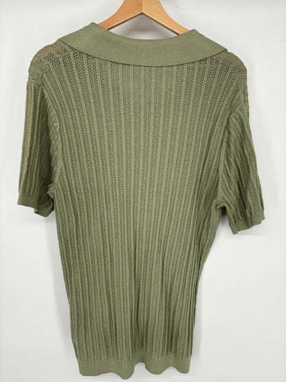 Men’s Green Mesh Tee – Size L