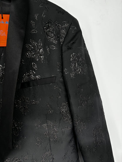 Men’s Black Embroidered Pattern Blazer – Size M