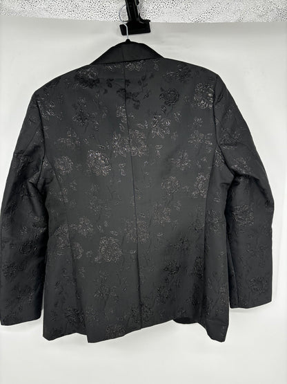 Men’s Black Embroidered Pattern Blazer – Size M