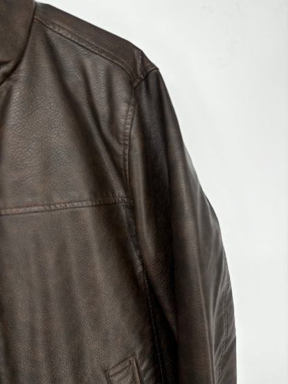 Men’s Brown Leather Jacket – Estimated Size S–M