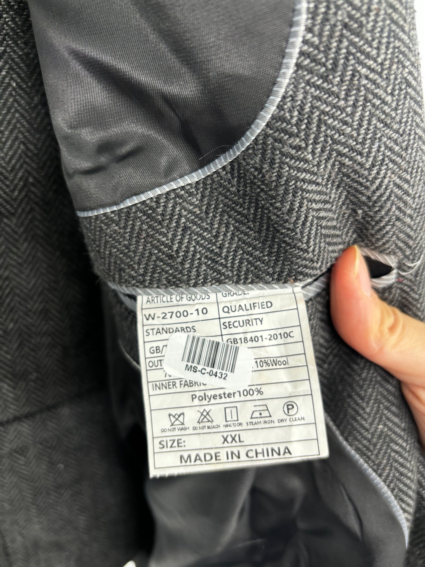Men’s Dark Gray Blazer – Size XXL