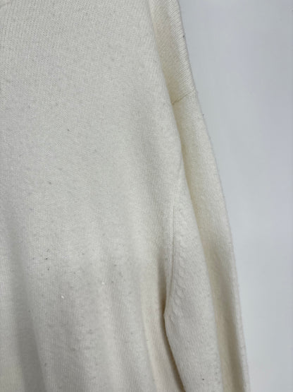 Men’s White Fine Knit Sweater – Size L
