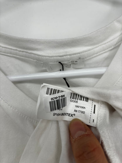 Men’s White Oversized Short Sleeve Tee – Size XL