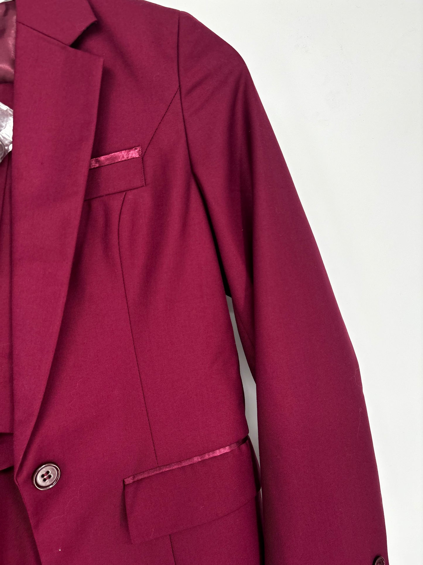 Women’s Burgundy Suit Set – XS (Blazer + Pants)