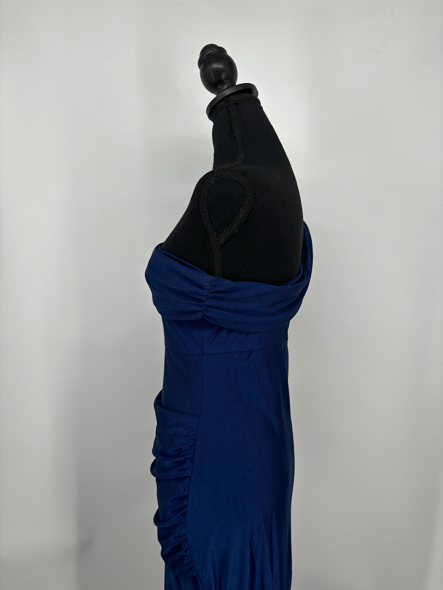 Women’s Blue Off-Shoulder Strapless Maxi Dress – Estimated Size M