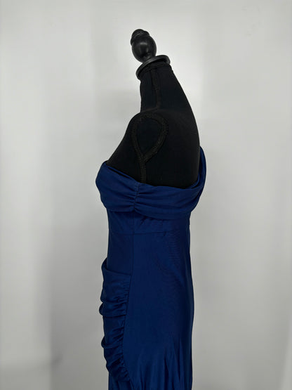 Women’s Blue Off-Shoulder Strapless Maxi Dress – Estimated Size M