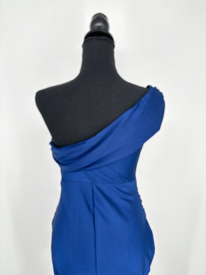 Women’s Blue Off-Shoulder Strapless Maxi Dress – Estimated Size M