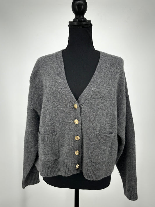 ZARA Women’s Gray Wool Cardigan – Size S
