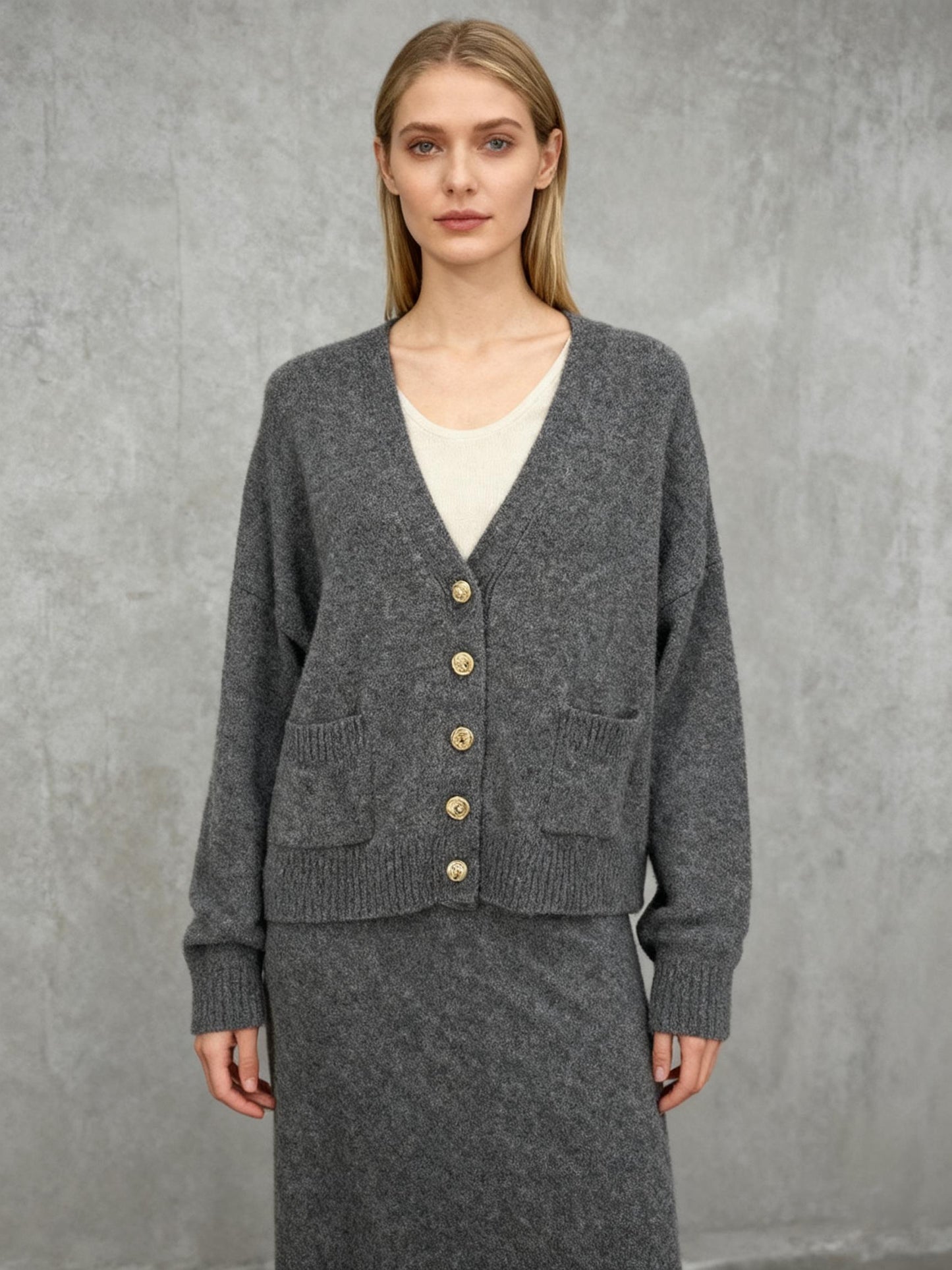 ZARA Women’s Gray Wool Cardigan – Size S