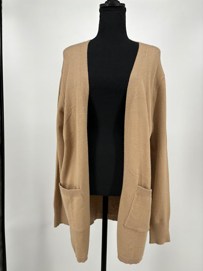 TASAMO Women’s Khaki Long Knit Cardigan – Size XL