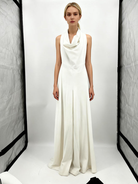 ZARA Women's White Backless Jumpsuit – Size S