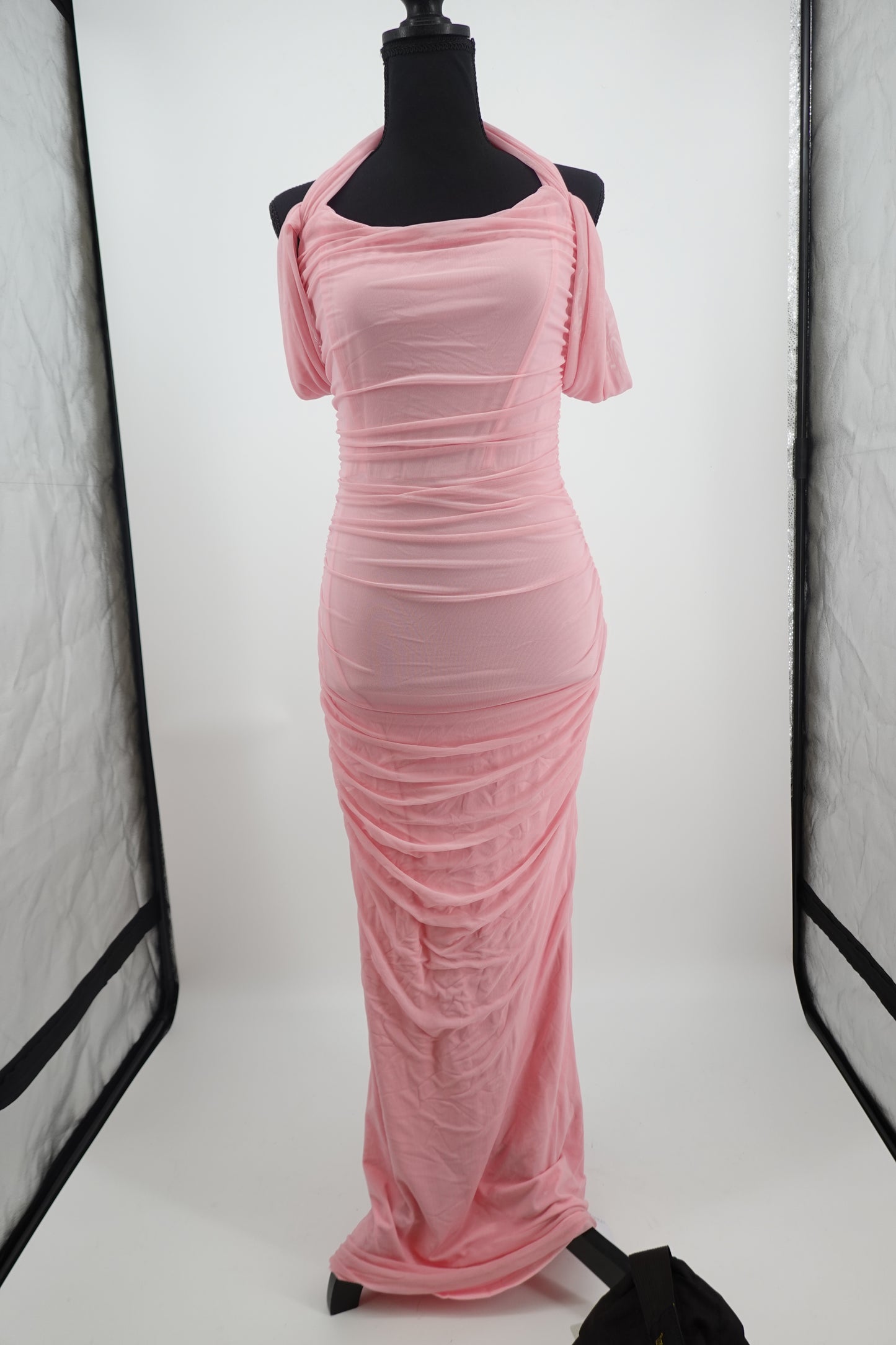 Women's Pink Fitted Formal Gown – Size M