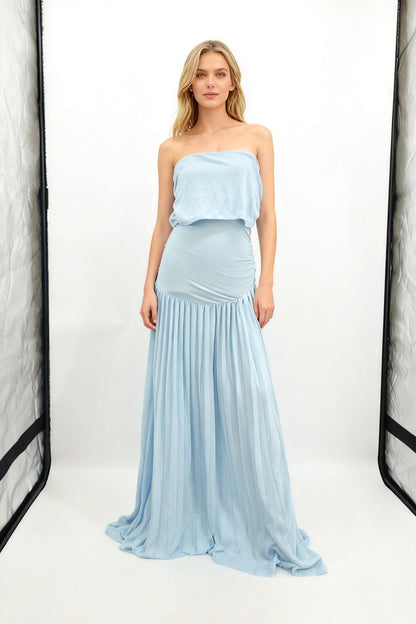 Women's Light Blue Floor-Length Dress – Size M