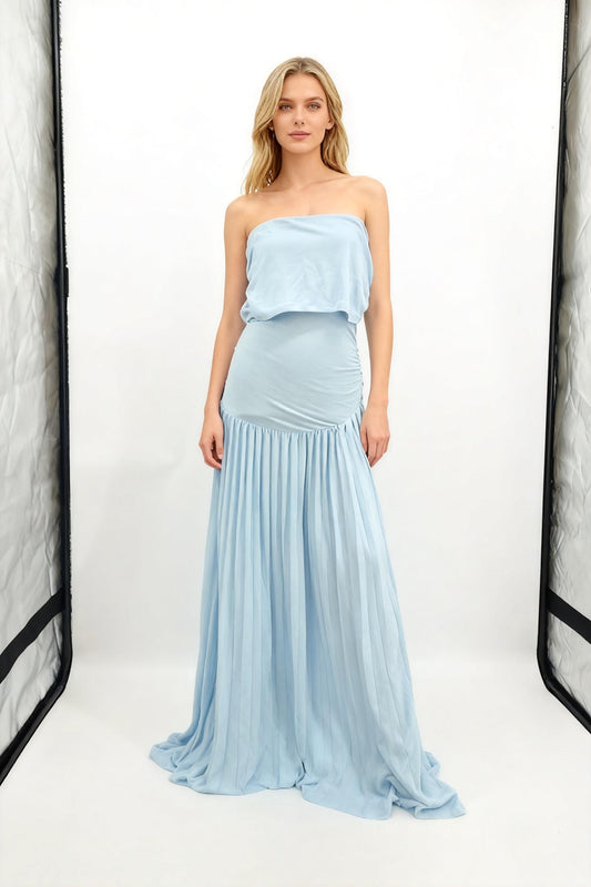 Women's Light Blue Floor-Length Dress – Size M