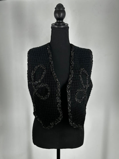 ZARA Women's Black Knitted Short Vest – Size M