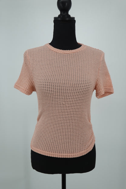 Women's Pink Cut-Out Knit Blouse – Size S