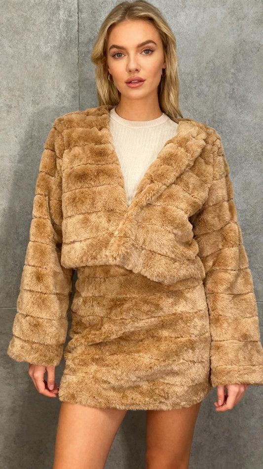 BTFBM Women’s Brown Genuine Suede Sherpa Shearling Faux Fur Lined Single Breasted Short Warm Thick Vintage Leather Jacket Size M