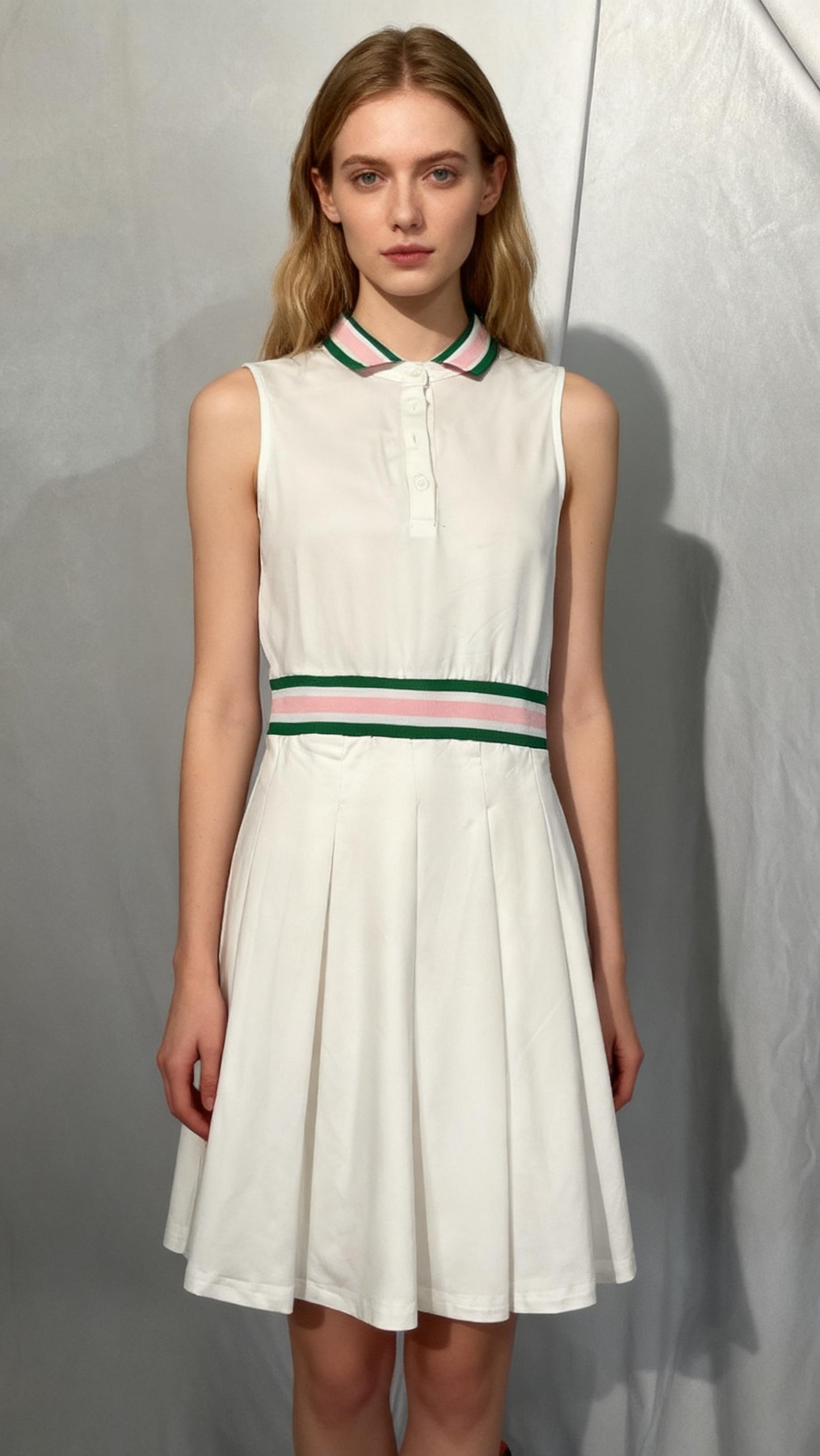 Golf Dress for Women Tennis Dresses Elastic Waist Polo Collar Sleeveless Sport Active Exercise Workout Athletic Dress Size S