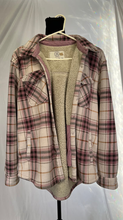 Sage Ladies' Plush Plaid Shirt Jacket in 4 colors Size Medium  Size M