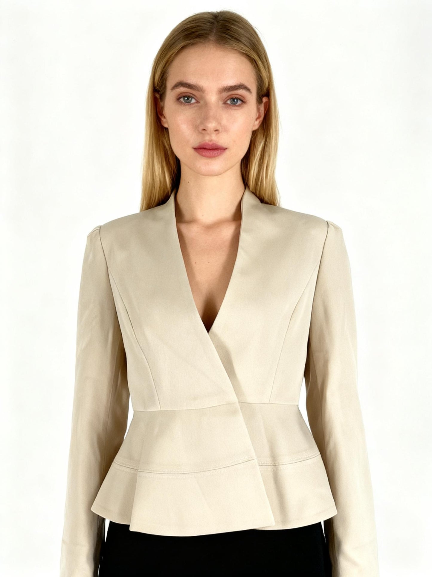 Xing Women’s White Cropped Blazer – Size L