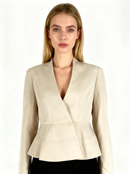 Xing Women’s White Cropped Blazer – Size L