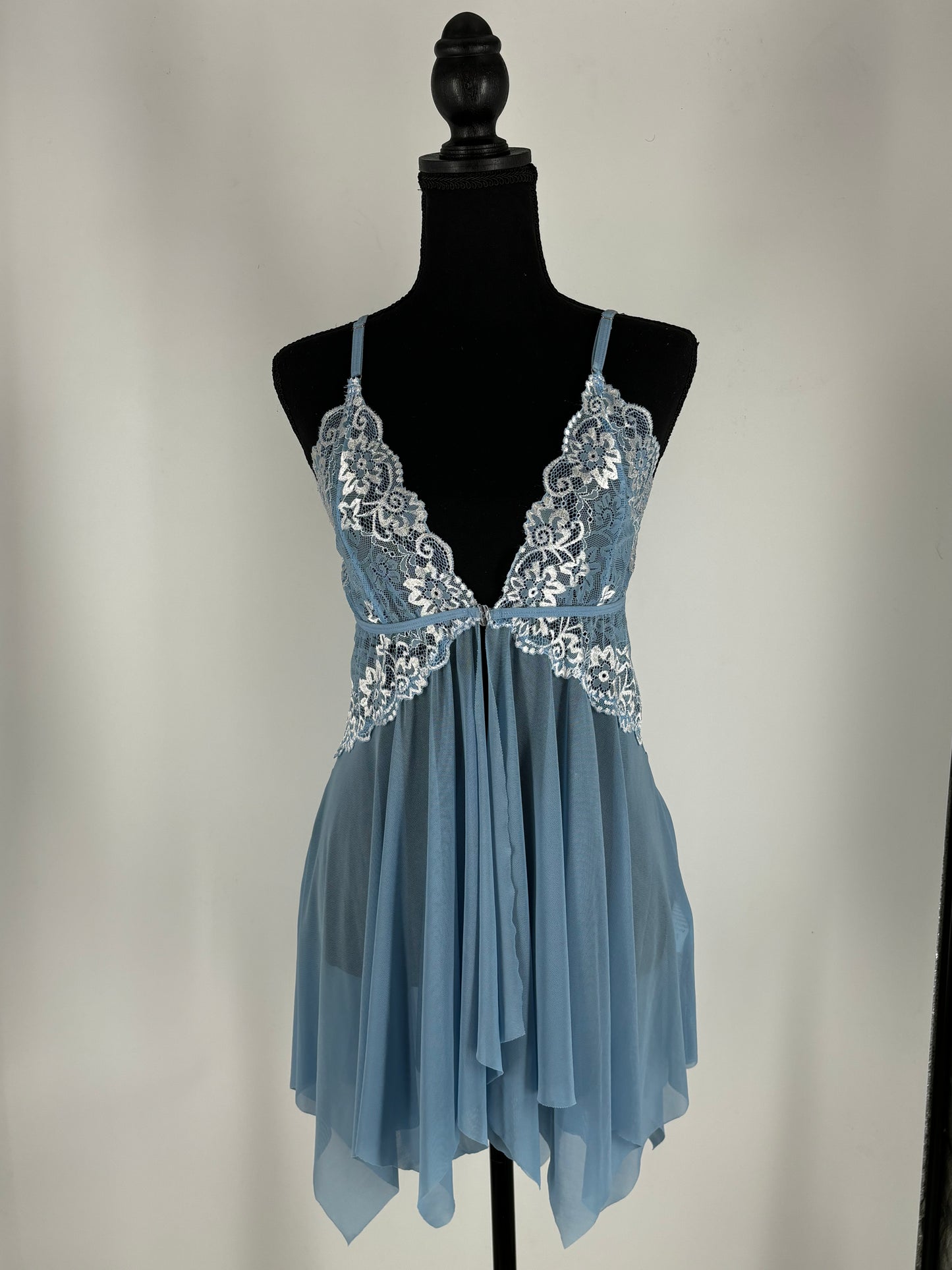Women’s Blue Lace Lingerie Nightdress – Size M