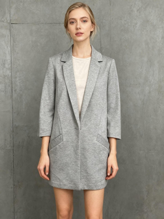 Dynamite Women's Gray Linen-Cotton Blazer – Size M