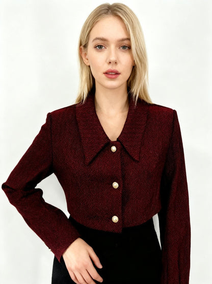 Women's Red Short Linen Top – Size L (Runs Small)