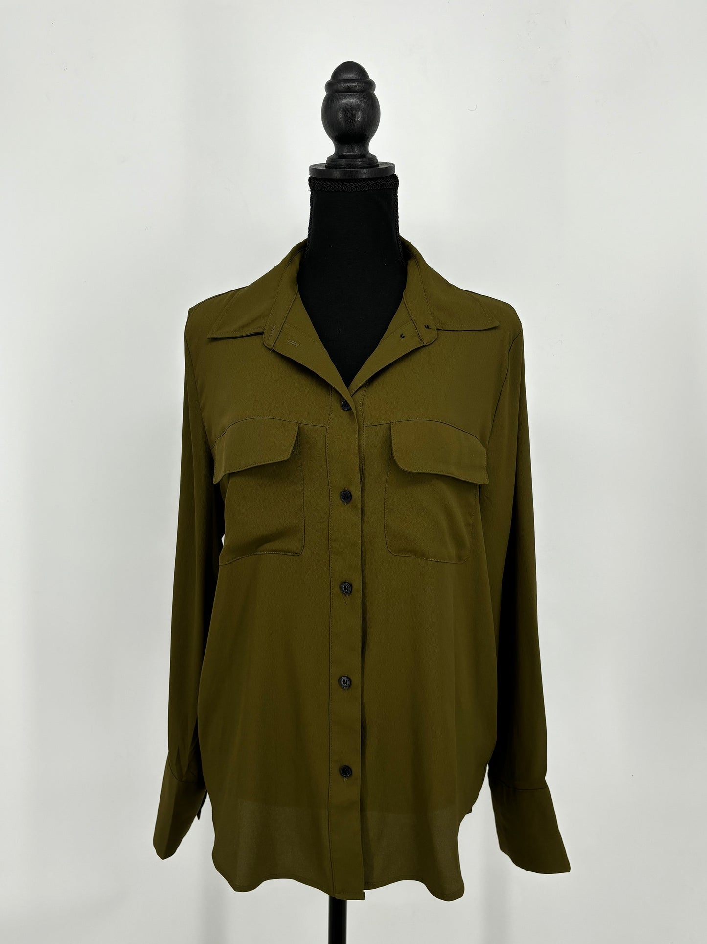 H&M Women's Dark Green Long Shirt – Size M