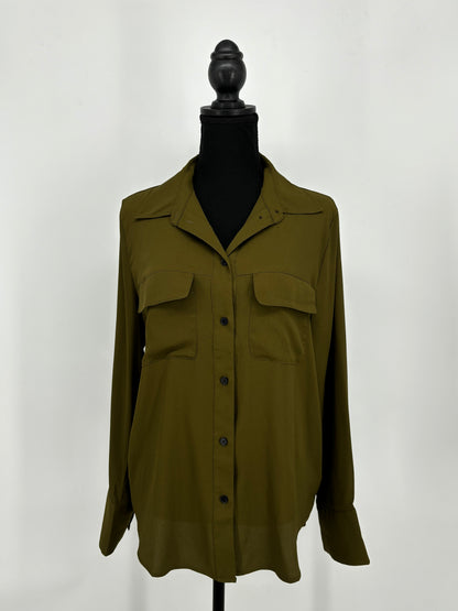 H&M Women's Dark Green Long Shirt – Size M