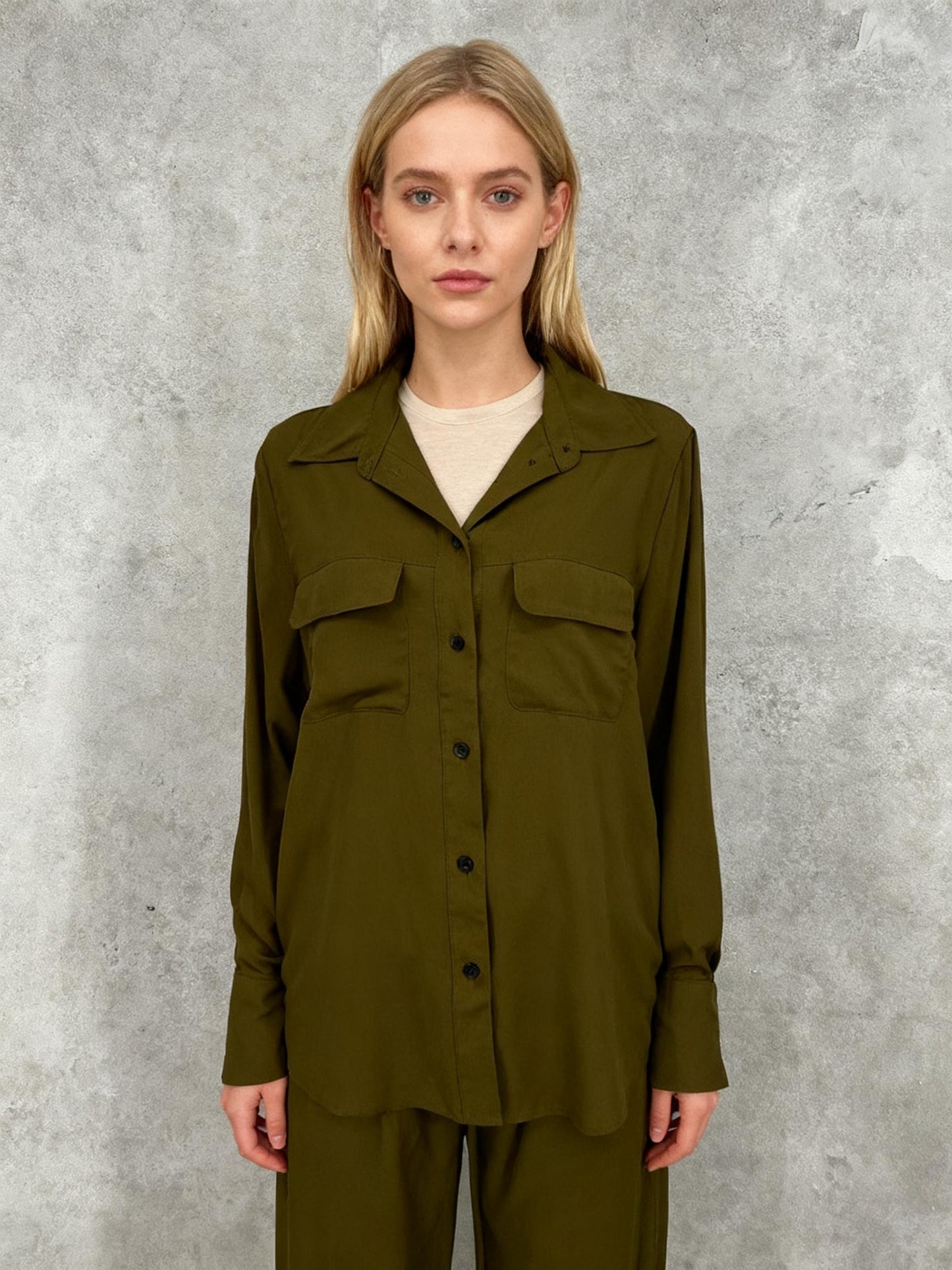 H&M Women's Dark Green Long Shirt – Size M