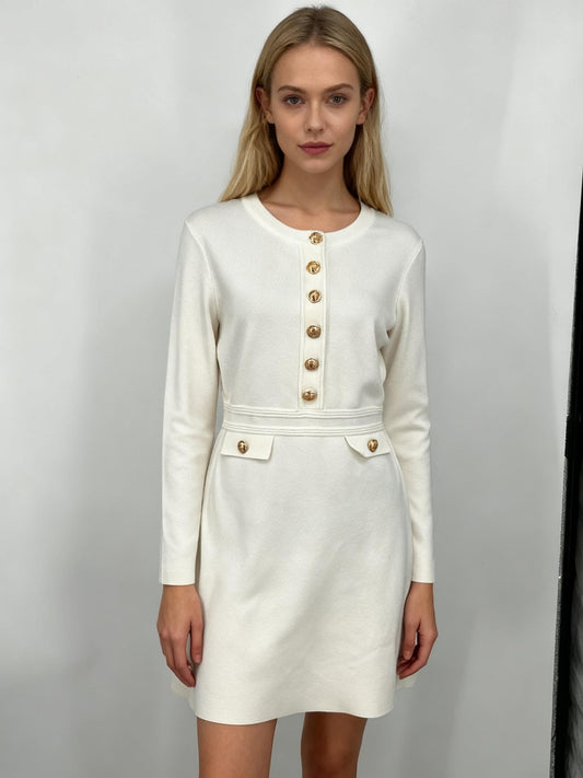 Women's White Cotton Dress – Size M