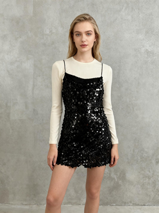 ZARA Women's Black Sequin Mini Skirt – Size S